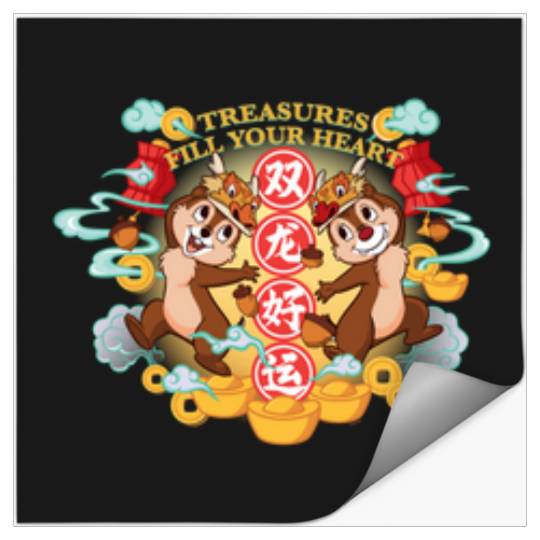 Disneyss Chip N Dale 2024 Lunar New Year Dragon Treasures Stickers