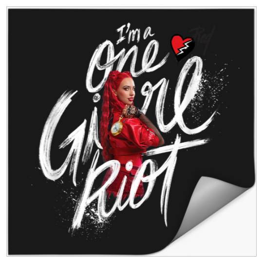 Disney Descendants The Rise Of Red I'm A One Girl Riot Red Stickers