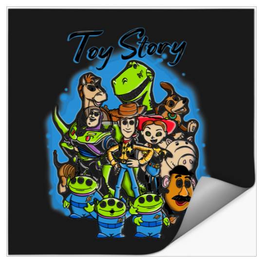 Disney Pixar Toy Story Airbrush  Style Group Poster Stickers