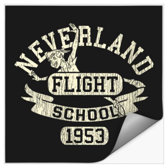 Disneyss Peter Pan Neverland Flight School Collegiate Retro Stickers
