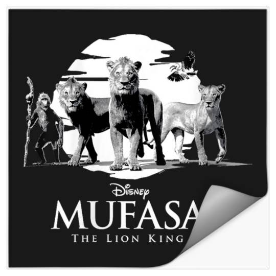 Disneyss Mufasa The Lion King Movie Black White Characters Stickers
