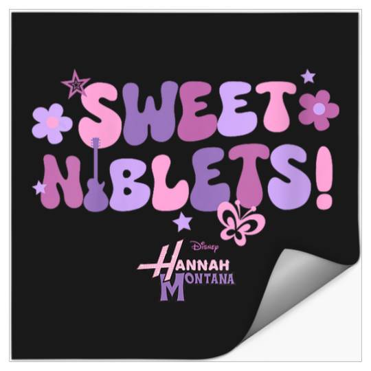 Disneyss Hannah Montana Sweet Niblets Floral Chest Text Logo Stickers