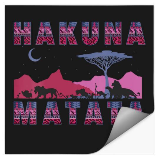 Womens Disney The Lion King Hakuna Matata Moon And Mountains V-Neck Stickers
