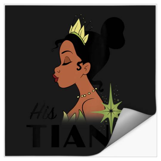 Womens Disney The Princess And The Frog His Tiana Couples V-Neck Stickers