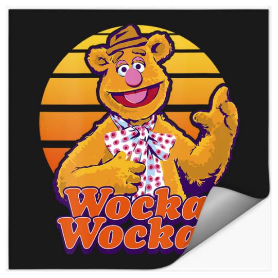 Womens Disney The Muppets Fozzie Bear Wocka Wocka Portrait V-Neck Stickers