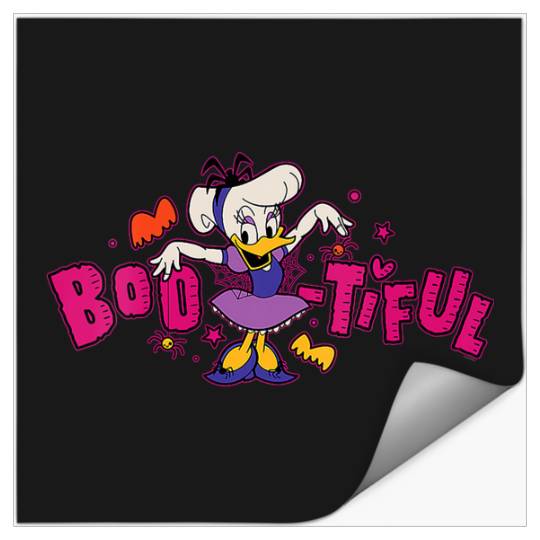 Womens Disney Daisy Duck in Costume BOO-tiful Spooky Cute Halloween V-Neck Stickers