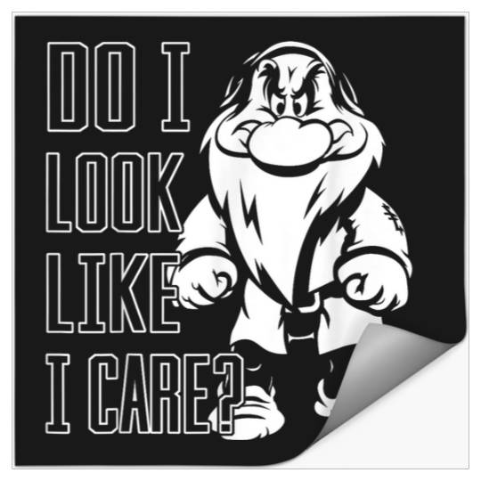 Disneyss Snow White Grumpy Do I Look Like I Care Stickers