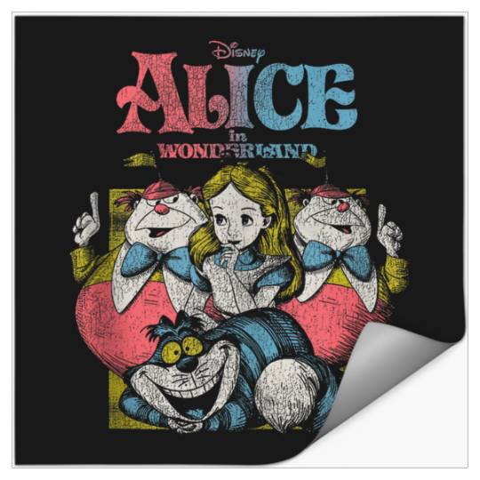 Disneyss Alice In Wonderland Iconic Characters Vintages Poster Stickers