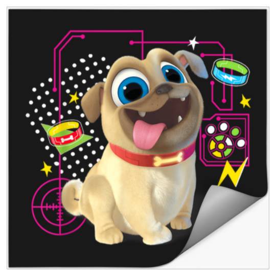 Disney Puppy Dog Tales pug dog Rolly Stickers