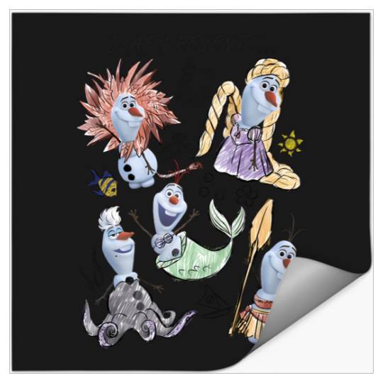 Disney Olaf Presents Classic Costume Sketches Stickers
