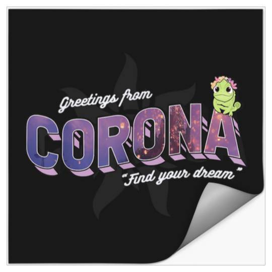 Disney Tangled Pascal Greetings From Corona Logo Stickers