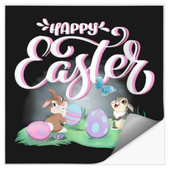 Disneyss Bambi Happy Easter Thumper Miss Bunny Vintages Logo Vneck Stickers