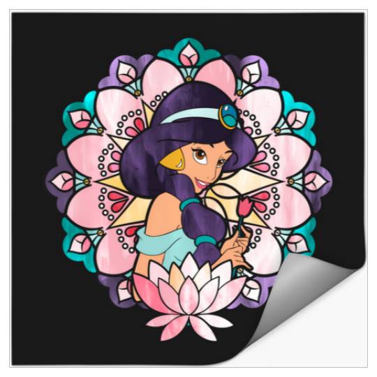 Disney Aladdin Jasmine Stained Glass Lotus Stickers
