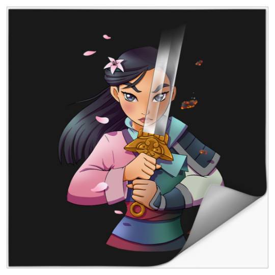 Disney Mulan Anime Half Girl Half Warrior Graphic Stickers