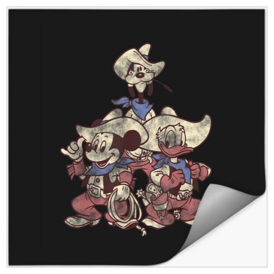 Disney Mickey And Friends Vintage Cowboy Western Stickers