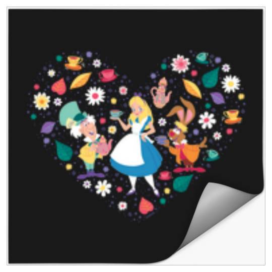 Disney Alice in Wonderland Tea Party Heart Valen Stickers