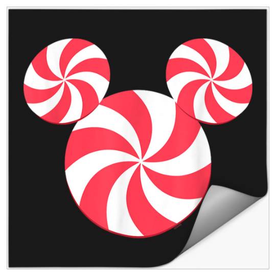Disneyss New Mickey Icon Christmas Peppermint Candy Holiday Stickers