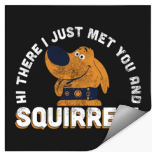 Disney Pixar UP Dug Just Met and SQUIRREL Long S Stickers