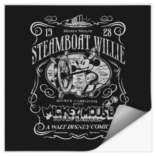 Disney 100 Mickey Mouse Steamboat Willie Poster Homage D100 Stickers