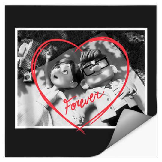 Disney PIXAR UP Carl and Ellie Forever Heart Tan Stickers