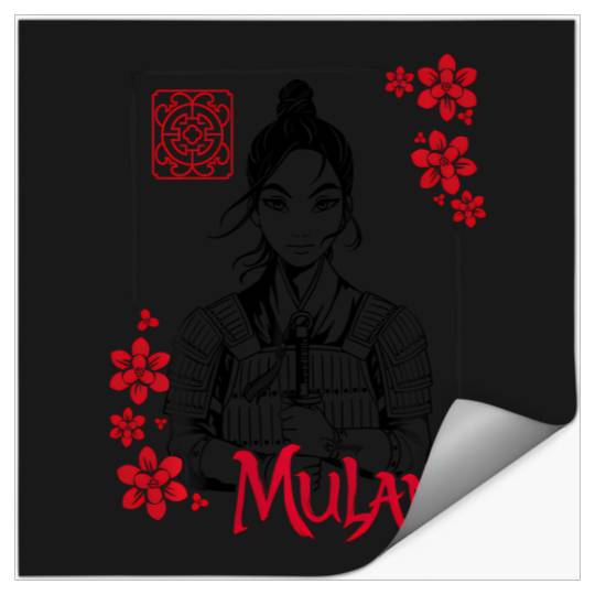 Disney Mulan Live Action Mulan Floral Ink Portrait Stickers