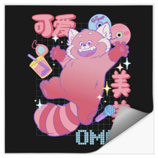 Disney Pixar-Pixar Turning Red Mei Omg Kanji Omg Stickers