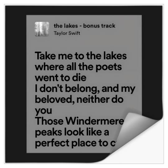 Discover Taylor The Lakes Lyrics Stickers