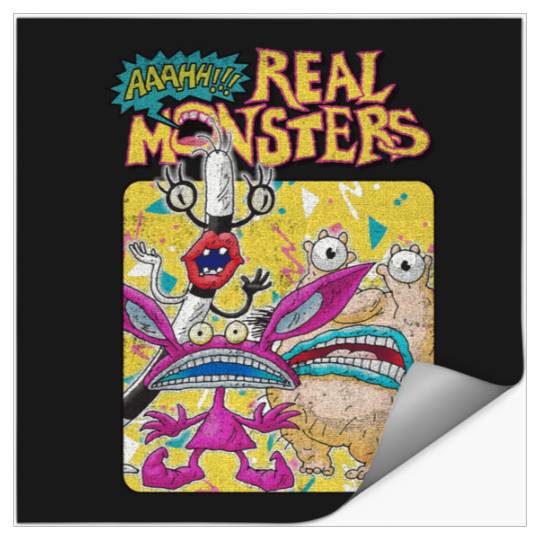 Aaahh!!! Real Monsters Distressed  Logo  : Bobs Burgers Family Shirt, Bobs Burgers Vintage Stickers