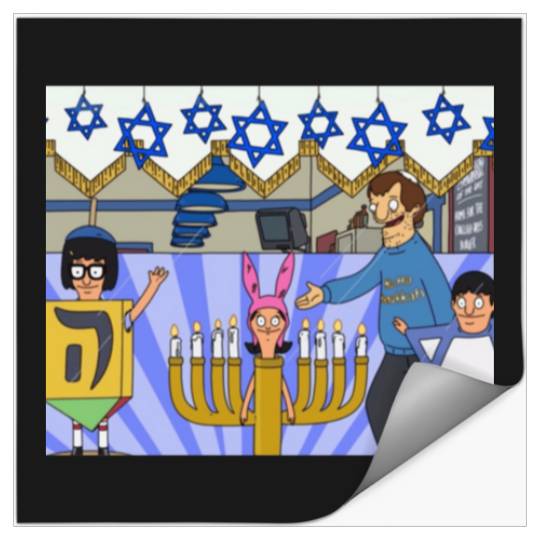 Bobs Burgers Says Happy Hanukkah  : Bobs Burgers Family Shirt, Bobs Burgers Vintage Stickers