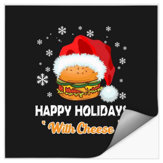 Happy Holidays With Cheese Christmas Cheeseburger  5: Bobs Burgers Family Shirt, Bobs Burgers Vintage Stickers