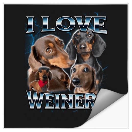 I love Dachshund 90s Bootleg Style  : Bobs Burgers Family Shirt, Bobs Burgers Vintage Stickers