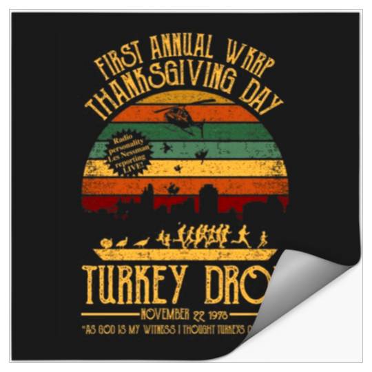 First Annual WKRP Thanksgiving Day Turkey Drop Tri-blend : Bobs Burgers Family Shirt, Bobs Burgers Vintage Stickers