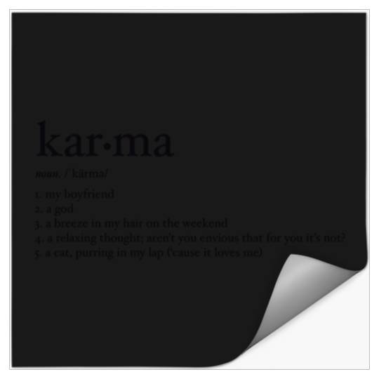 Discover Karma Taylor Midnights Lyrics Dictionary Definition Stickers