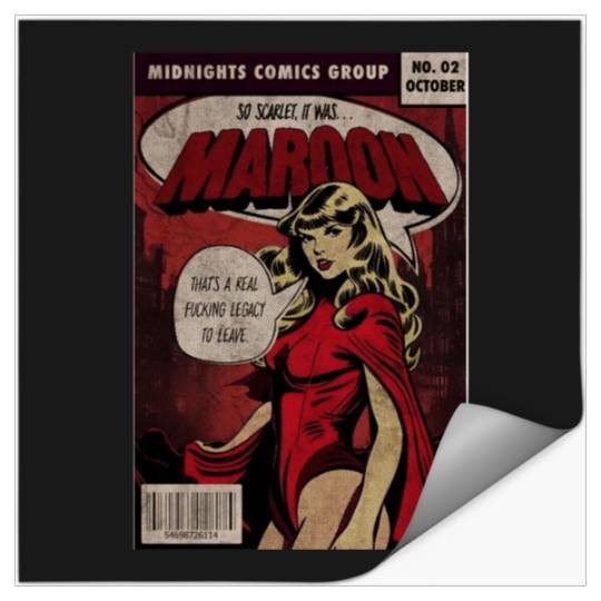 Discover Taylor midnights Maroon vintage poster comic  : SALE !!!  Reputation Taylor Vintage Shirt, Reputation Newspaper ,Taylor Version Hoodies, Rep Gift Fan S-5XL Stickers