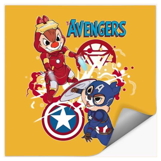Disney Chip And Dale Avengers Stickers, Chip And Dale Stickers