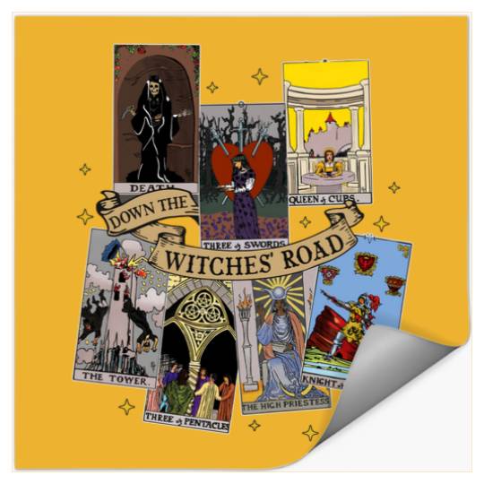 Agatha All Along Tarot Cards Stickers, Marvel Show Disney, Agatha Harkness Down The Witches