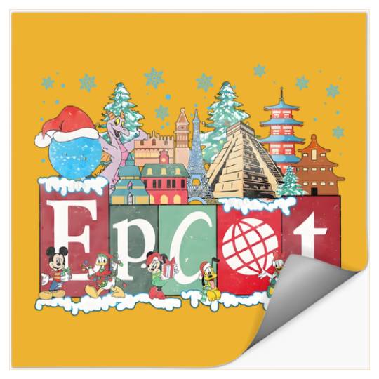 Disney Epcot Christmas Stickers, Joy to the World Christmas 2023 Stickers