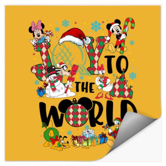 Joy to the world Disney Christmas Stickers, Epcot world tour Christmas Stickers