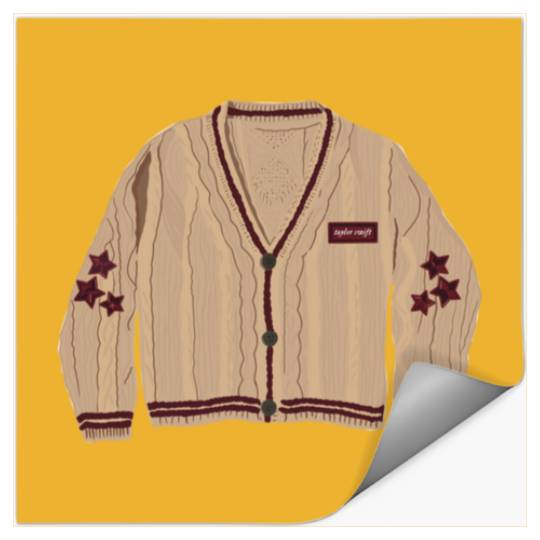 Discover Folklore Cardigan Taylor Beige Stickers