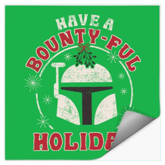 Boba Fett Have A Bounty-Ful Holiday Christmas Stickers, Funny Disney Star Wars Stickers
