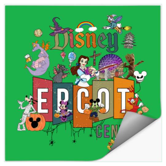 Retro Epcot Center Stickers, Mickey And Friends Stickers, Vintage Epcot Center 1982 Stickers, Disney Epcot World Tour Stickers, Vintage Epcot Est 1982.