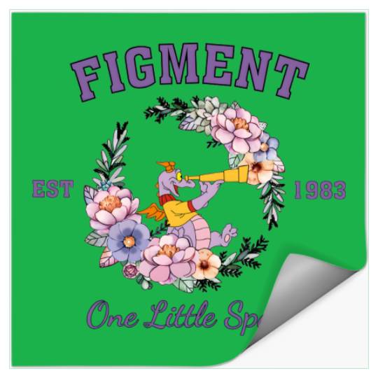 Disney Figment Stickers, Purple Dragon Stickers, Figment Est 1983 Stickers