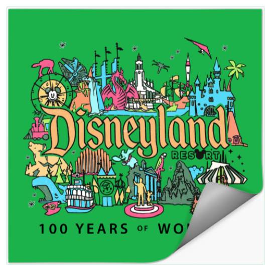 Vintage Disneyland Stickers, 100 Years Of Wonder Stickers, Disneyland Resort Stickers