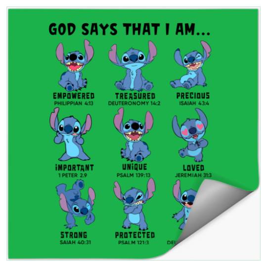God Say That I Am Disney Stitch Stickers, Stitch Mode Stickers, Stitch Emotion
