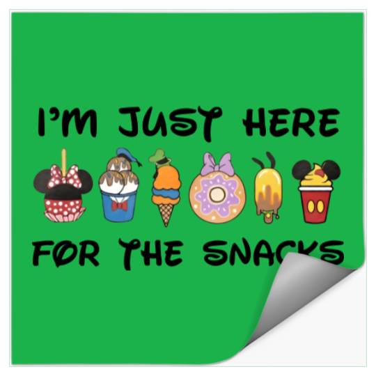 I'm Just Here For The Snacks Stickers, Disney Park Stickers, Disney Stickers