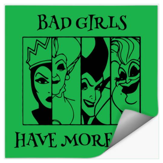 Bad Girls Have More Fun - Disney Villian Graphic Stickers, Ursula Maleficent Evil Queen, Disney Stickers, Halloween Tees, Disney Tees.
