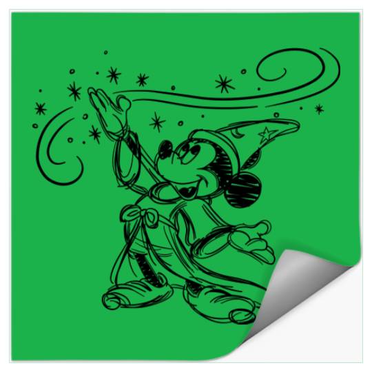 Sketched Sorcerer Mickey Stickers, Matching Disney Stickers, Classic Mickey Stickers