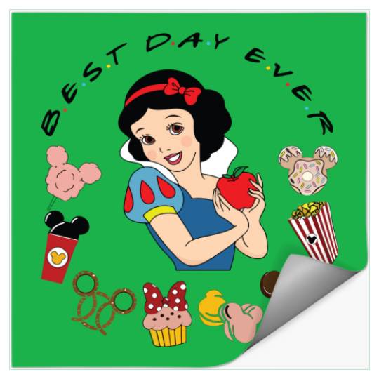 Disney Snow White Stickers, Snow White Disney Snacks Stickers, Disney Best Day Ever Snow White Stickers