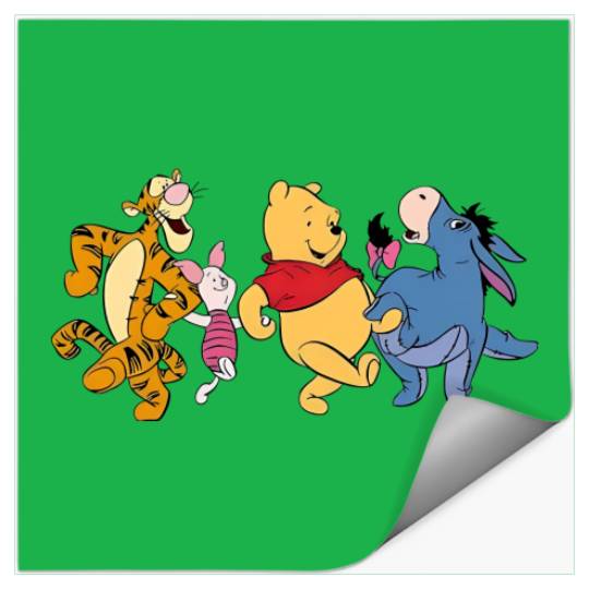Winnie The Pooh Dancing Stickers, Winnie The Pooh and Friends Stickers, Piglet, Eeyore, Tigger, The Pooh Stickers, Disney Family Stickers