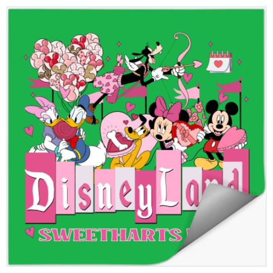 Disneyland Sweethearts Nite Stickers, Mickey and Friends Valentine's Day Stickers